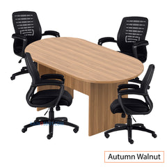 6ft. Racetrack Conference Table with<br>4 Chairs (G11750B) - Kainosbuy.com
