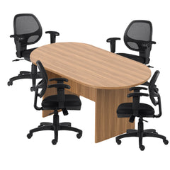 6ft, 8ft, 10ft Racetrack Conference Table and Chair (G11647B) Set